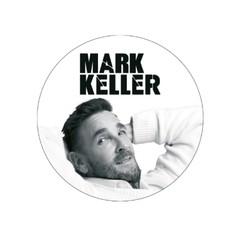 Magnet 1 Mark Keller Fan-Magnet „Portrait Schwarz-Weiß“.