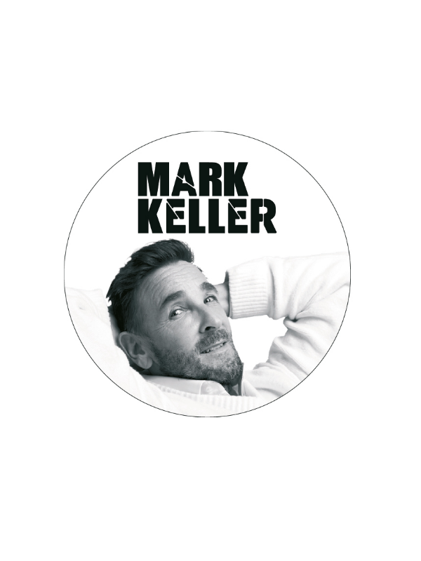 Mark Keller Fan-Magnet „Portrait Schwarz-Weiß“.